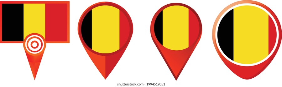 icono de la bandera belga . conjunto de iconos web . colección de iconos. Ilustración vectorial simple.