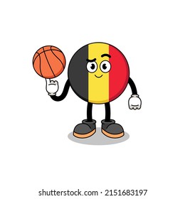 belgium flag illustration as a basketball player