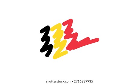 Logotipo de la línea de la bandera de Bélgica, ilustración simple plana