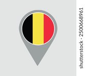Belgium flag map pin icon vector illustration