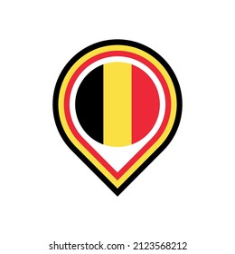 Belgium Flag Pin Symbol. einzeln auf weißem Hintergrund