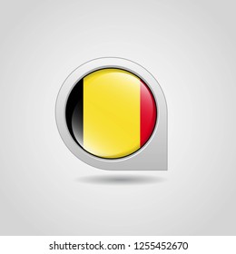 Belgium flag map pointer design vector