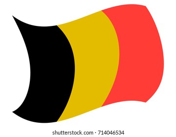 belgium flag moved by the wind