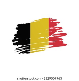 Belgium flag - nation vector country flag trextured in grunge scratchy brush stroke.