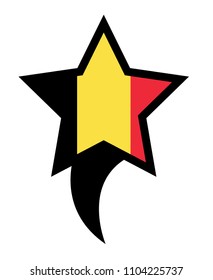 Belgium flag and navigation icon.Belgium  here. map pointer