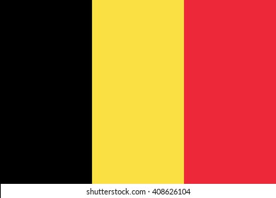 Belgium flag, official colors. National Belgium flag. Flat vector illustration. EPS10.