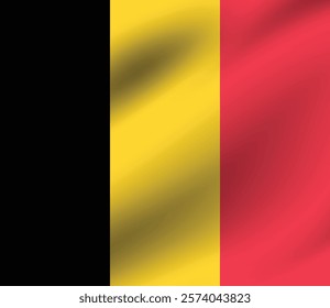 Belgium flag official colors and proportion digital vector illustration. Pleated flag.