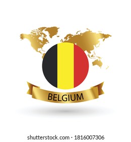 Belgium Flag .official national flags of the world series. circular design . Vector