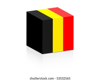 Belgische Flagge auf Kästchen