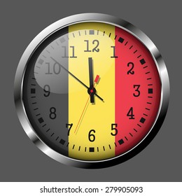 Belgium flag on clock face