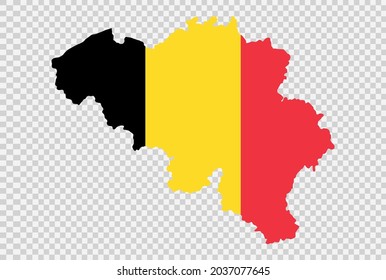Belgium flag on map isolated  on png or transparent  background,Symbol of Belgium,template for banner,advertising, commercial,vector illustration, top gold medal sport winner country