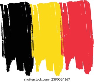 Belgien Flag Paint Brush Strokes