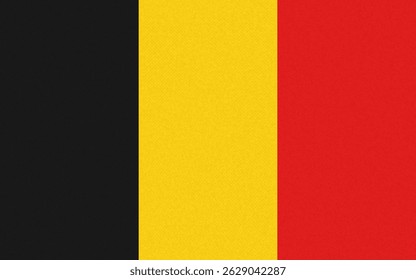 Belgien Flagge mit Papiertextur Wandhintergrund. Vektorgrafik 
