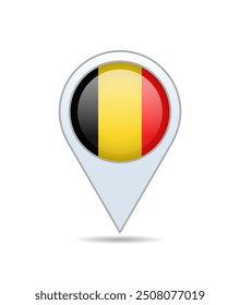 Belgium - flag pin for map. Vector illustration.