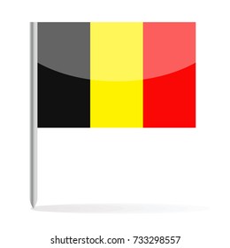 Belgium Flag Pin Vector Icon - Illustration
