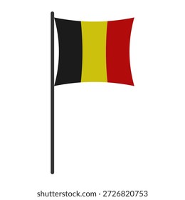 Belgium flag with pole in vector