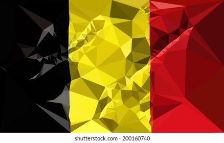  Belgium Flag - Polygonal shapes.