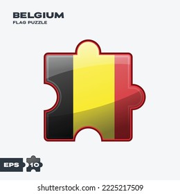 Belgium flag puzzle pieces. vector illustration isolated on a white background
