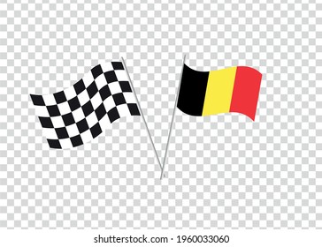 Belgium flag and racing flag. Graphics and design.