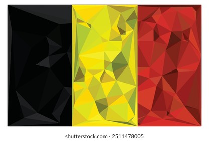 Belgium Flag Realistic polygonal background