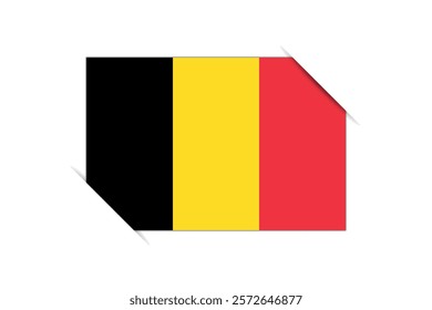 Belgium flag - rectangle colorful flag representing a country cultural identity and heritage. The essence of national pride and unity. Attached by the corners in a paper album