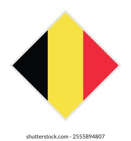 Belgium flag - rhombus shape icon on white background