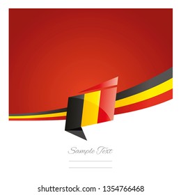 Belgium flag ribbon New abstract origami red background banner vector