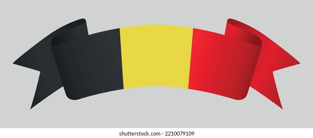 Cinta de la bandera belga. Ilustración vectorial.