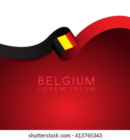 Belgium Flag Ribbon : Vector Illustration