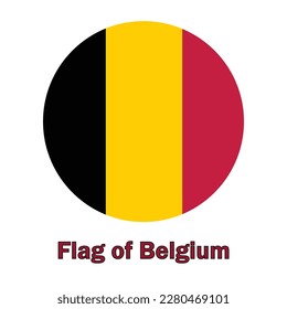 Belgium flag round button icon on white background
