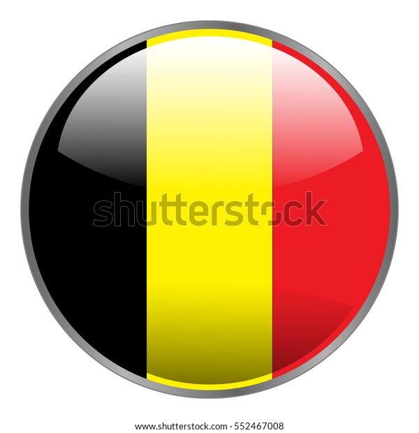 Belgium Flag Round Isolated Vector Icon Stock Vector (Royalty Free ...