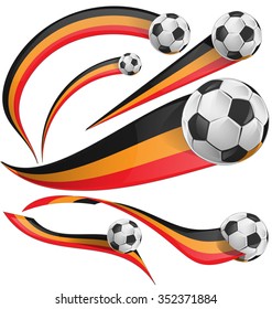 belgium flag set with soccer ball on white background