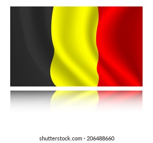 Belgium flag with shadow in the wind illustration