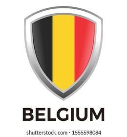 belgium flag shield logo icon vector