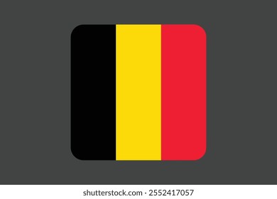 Sinal de bandeira da Bélgica, gráfico de vetor de bandeira da Bélgica, bandeira de país da Bélgica é um símbolo de liberdade, bandeira nacional da Bélgica, ilustração de vetor
