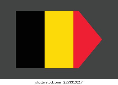 Sinal de bandeira da Bélgica, gráfico de vetor de bandeira da Bélgica, bandeira de país da Bélgica é um símbolo de liberdade, bandeira nacional da Bélgica, ilustração de vetor
