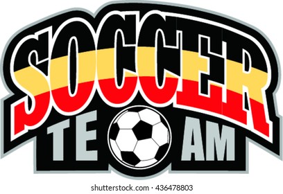 Belgium flag with soccer ball team