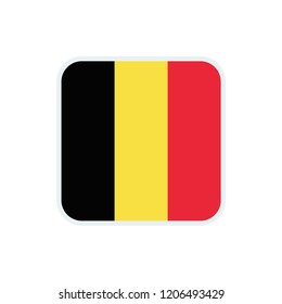 Belgium flag. Belgium square flag.