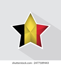 Belgium Flag Star Shape Icon