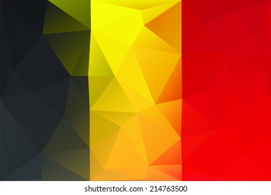 Belgium flag - triangular polygonal pattern