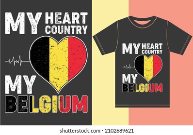 Belgium Flag T-shirt Designs.Typography Vector Design.Eps design.