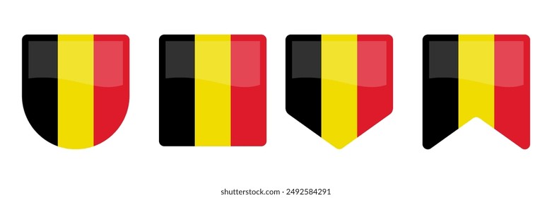 Belgium flag with various shapes vector eps for design element, decoration, banner, emblem, promotion, event, holiday, social media post, icon, poster design, etc. scalable eps file format.