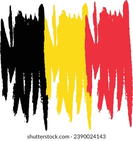 Rasgos de pintura estética de vectores de bandera belga