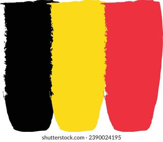 Belgium Flag Vector Aesthetic Paint Streaks