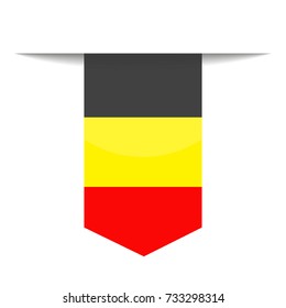 Belgium Flag Vector Bookmark Icon - Illustration
