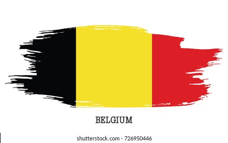 Belgium flag vector grunge paint stroke  