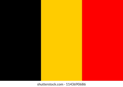Belgium flag, vector icon, illustration. Belgian flag with the three colors of the coat of arms of Belgium. Black instead of wealth Instead of aiding gold. Red represents strength