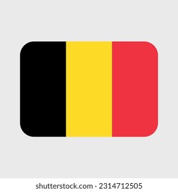 Belgium flag vector icons set in the shape of heart, star, circle and map
