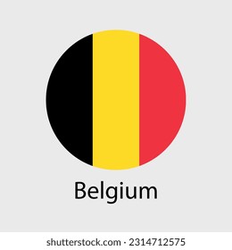 Iconos vectoriales de bandera belga ambientados en forma de corazón, estrella, círculo y mapa
