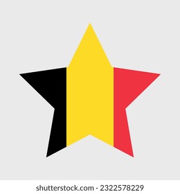 Belgium flag vector icons set in the shape of heart, star, circle and map
